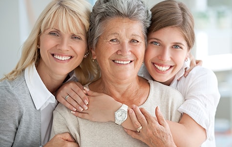 Group of three older women