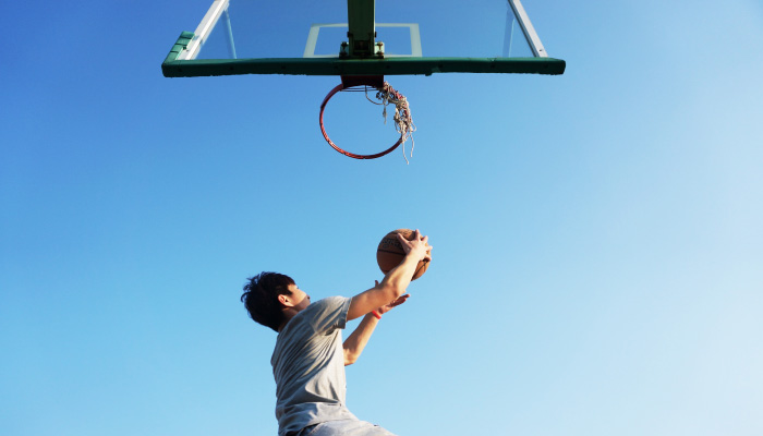 guy playing basketball